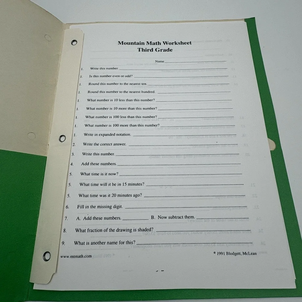 Vintage Mountain Math Language Daily Word‎ Problems Lot 3 3rd Grade Evan-Moor